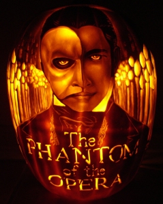 Phantom of the Opera Carved Pumpkin